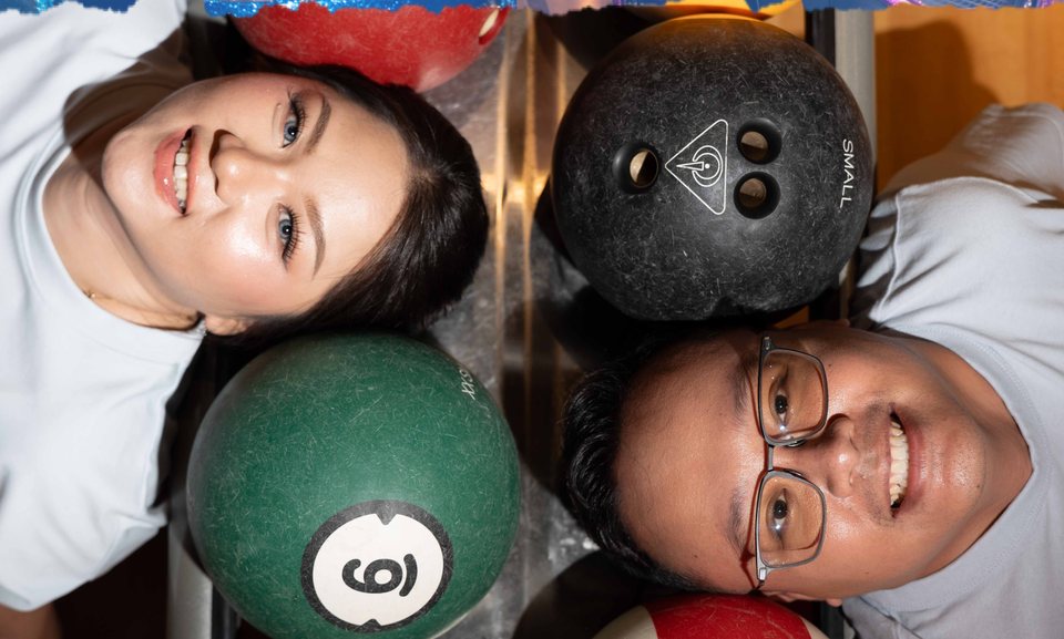 Billy and Clarrisa with bowling balls